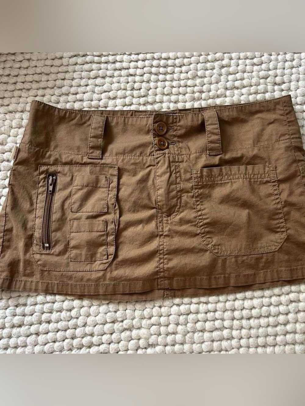 Hollister Brown Cargo Mini Skirt
